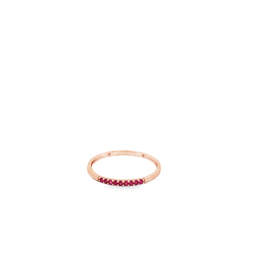 Argolla de oro rosa con 9 rubíes (0,40 ct)