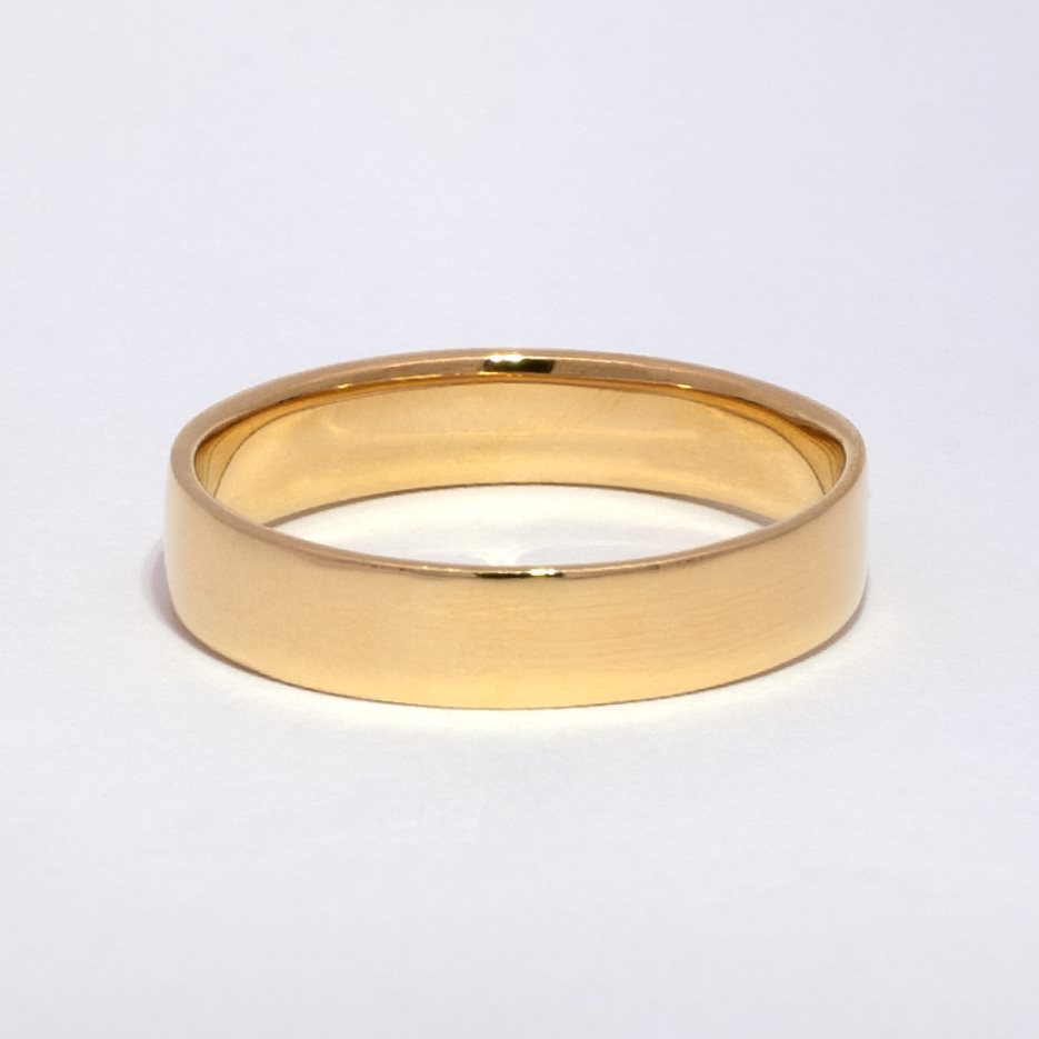 Argolla de Matrimonio en Oro Amarillo Plana Lisa 5 mm