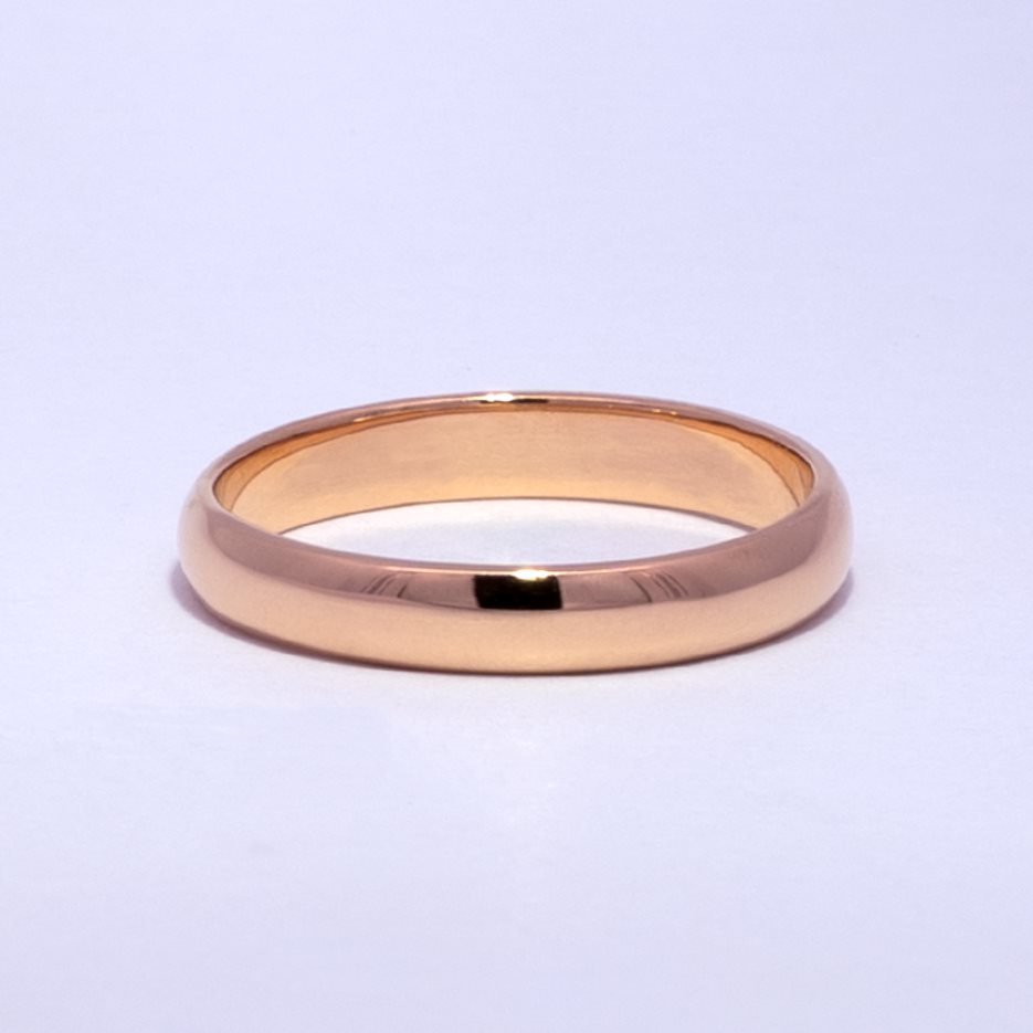 Argolla de Matrimonio en Oro Rosa Media Caña Lisa 2.5 mm
