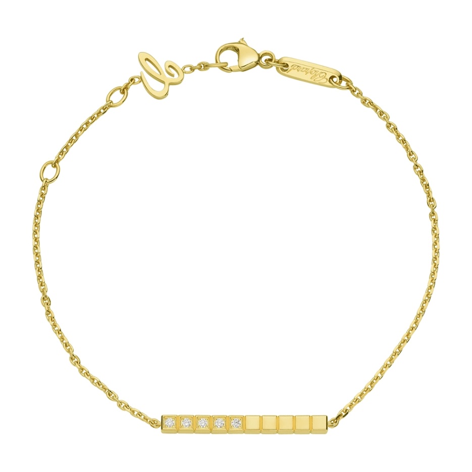 Pulsera Ice Cube Oro Amarillo 10 Diamantes