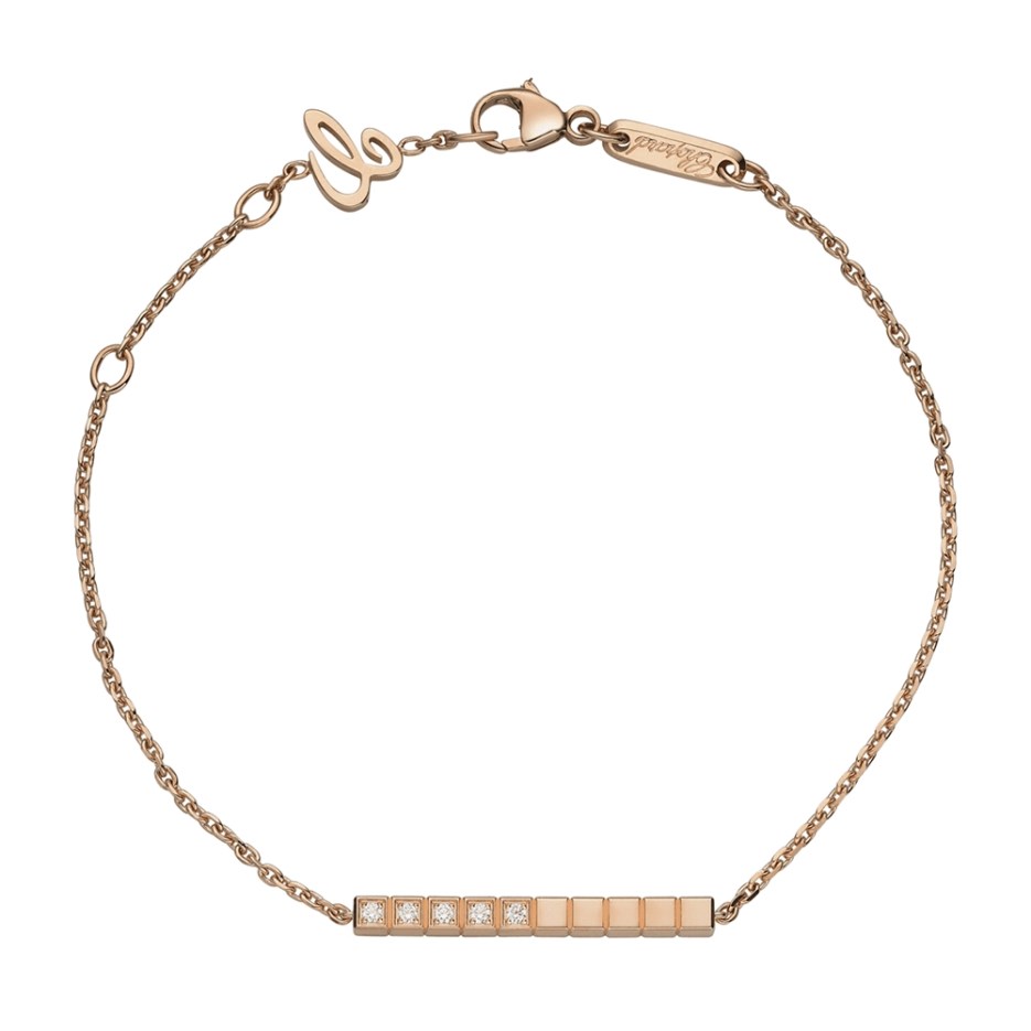 Pulsera Ice Cube Oro Rosa con 10 Diamantes