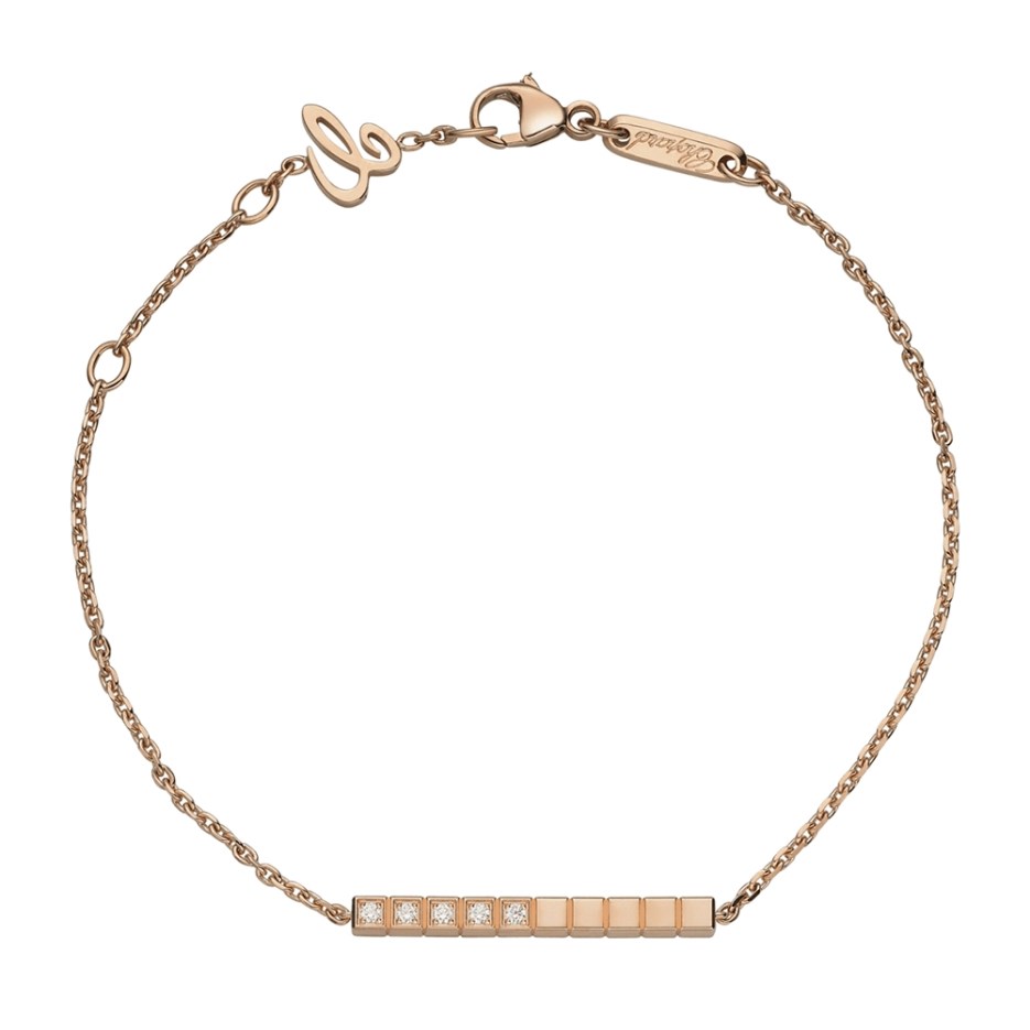 Tobillera Ice Cube Oro Rosa con 10 Diamantes