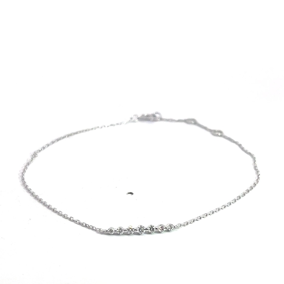 Pulsera Barra de oro blanco con 8 diamantes (0,11 ct)