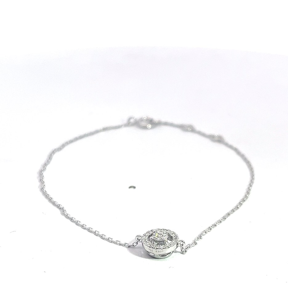Pulsera de oro blanco con 27 diamantes (0,08 ct)