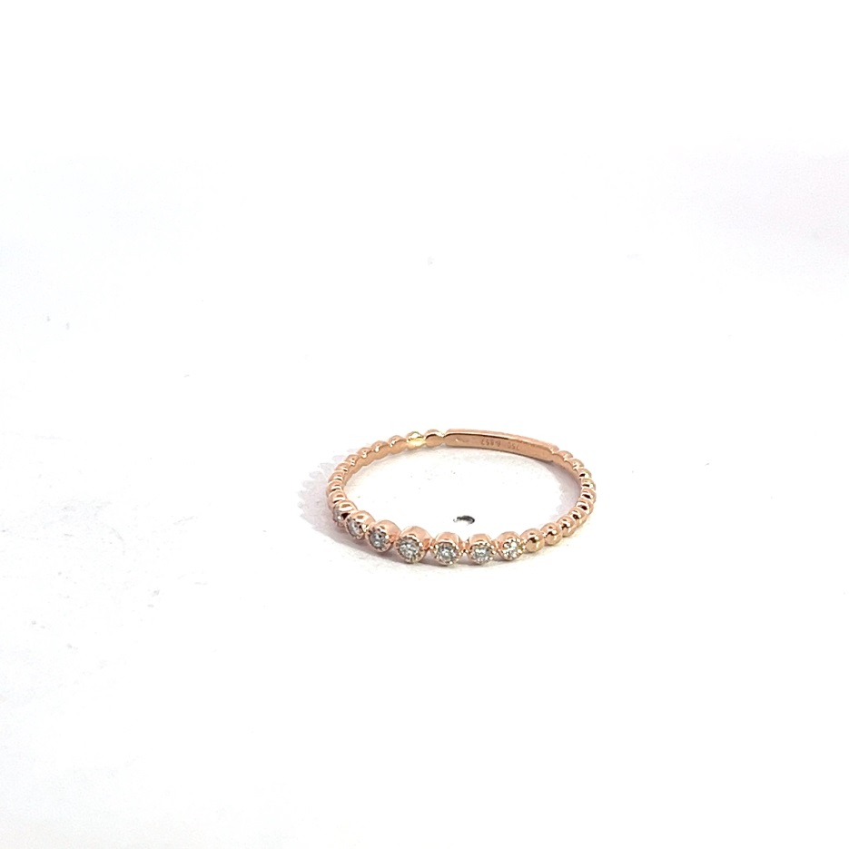 Argolla de oro rosa con 7 diamantes (0,08 ct) – bolas