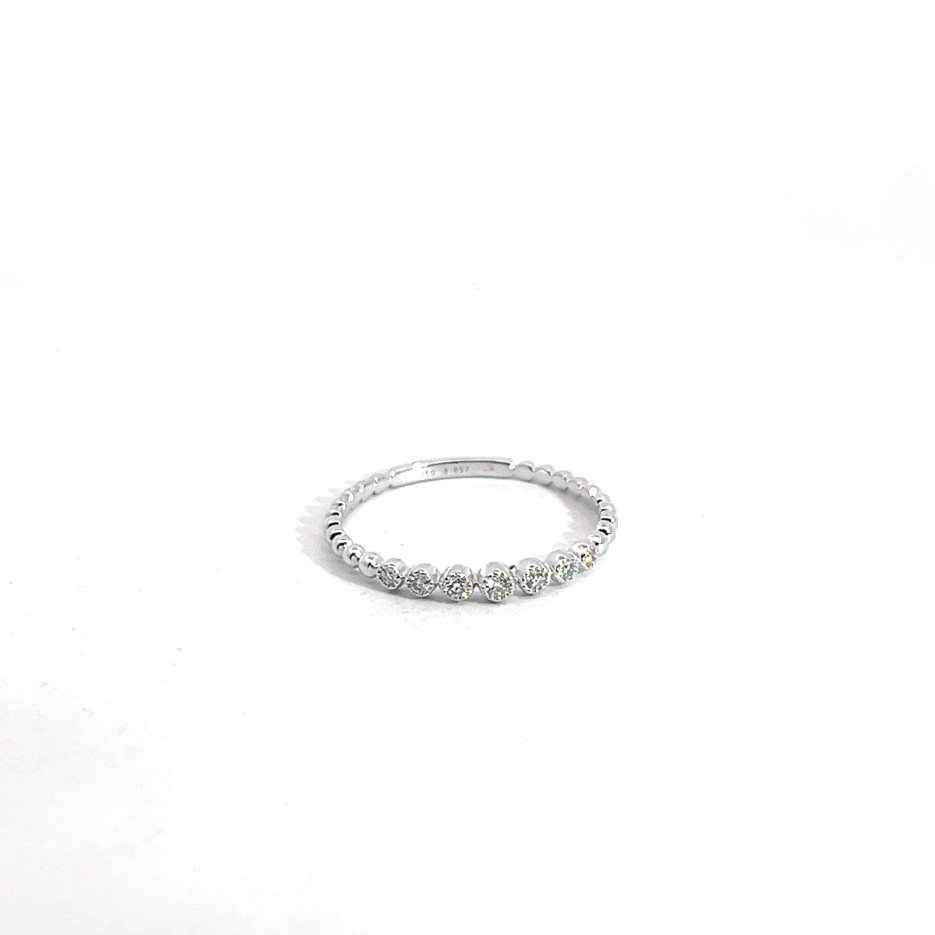 Argolla de oro blanco con 7 diamantes (0,08 ct) – bolas
