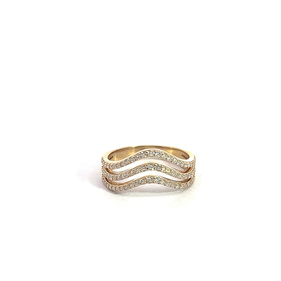 Argolla de oro amarillo con 75 diamantes (0,53 ct) – triple medio aro