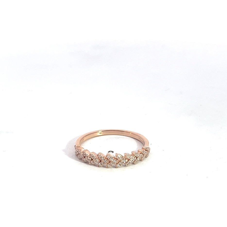Argolla hoja de oro rosa con 55 diamantes (0,16 ct)