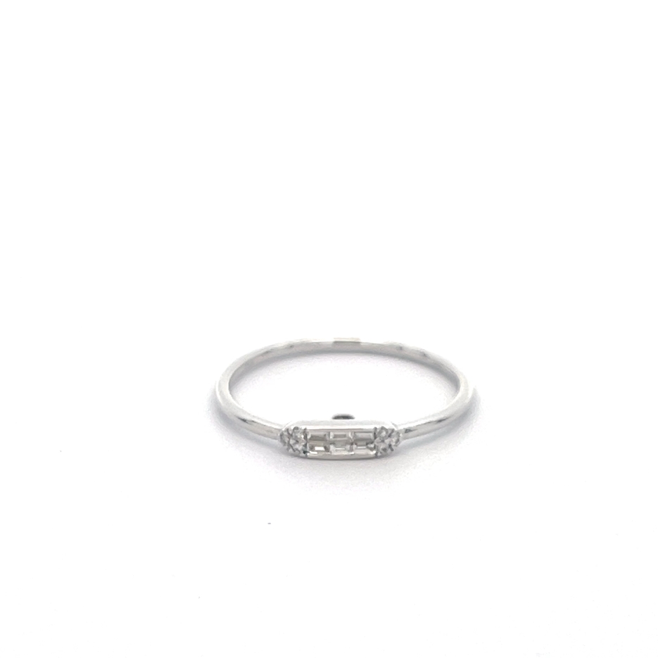 Anillo de oro blanco con 12 diamantes (0,06 ct) – eslabón