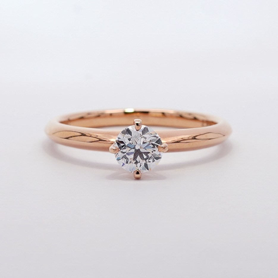 Anillo de Compromiso Luxe Solitario Diamante 0.50 ct GIA en Oro Rosa
